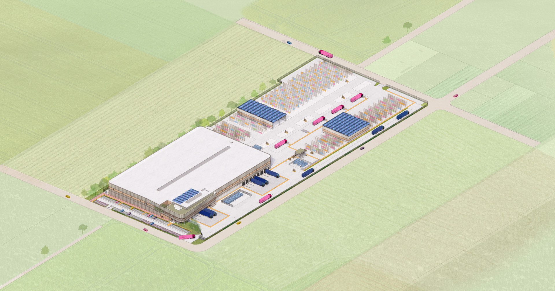 Enexis LOC Noord Paul de Ruiter Architects Axo in landschap